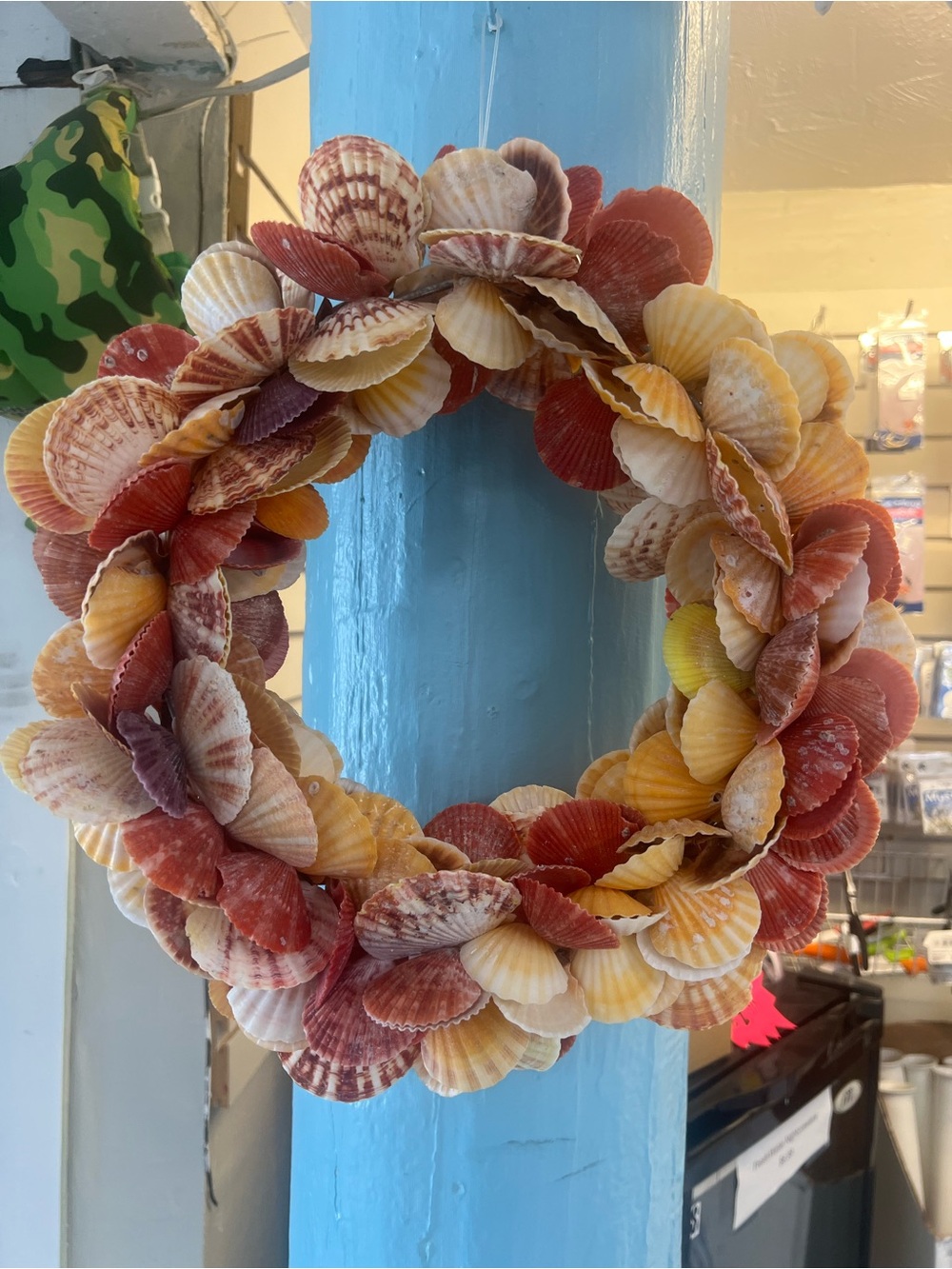 Seashell Wreath - Red, Yellow & Cream